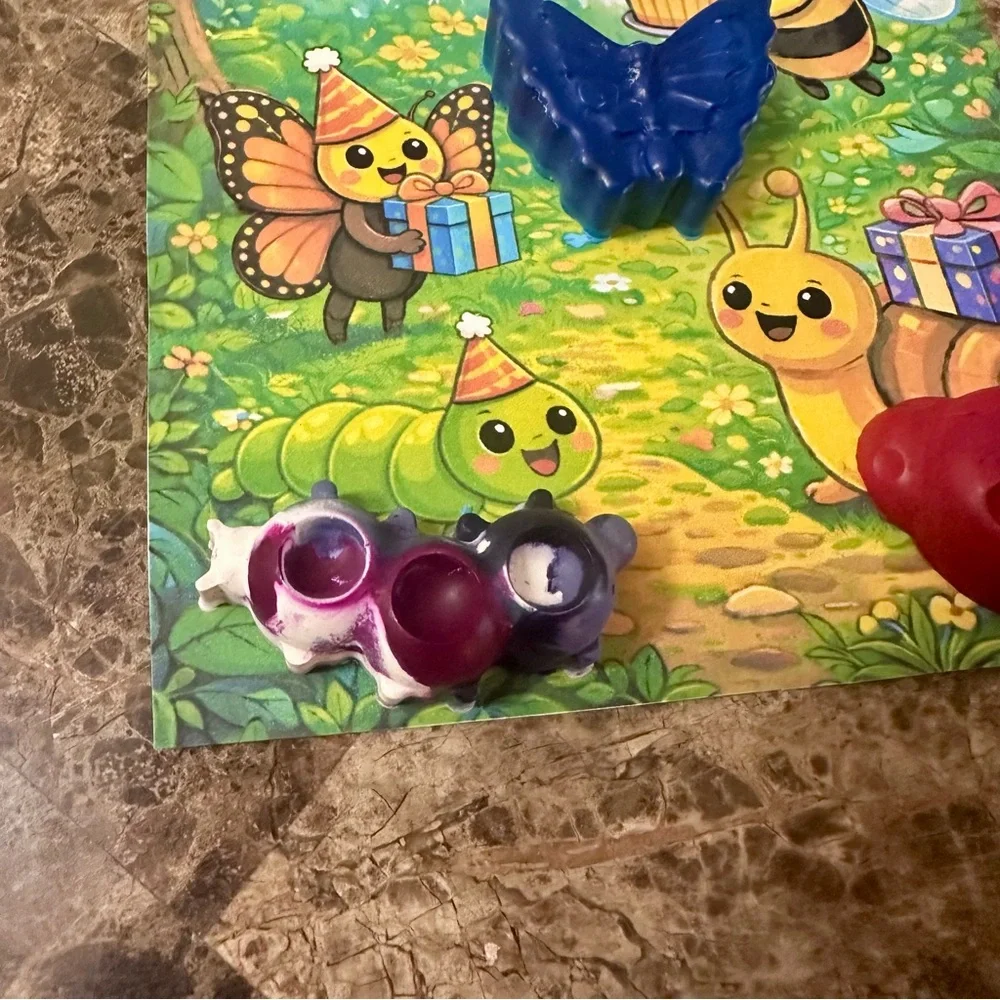 Handmade Bug Themed Crayon Birthday Card NEW